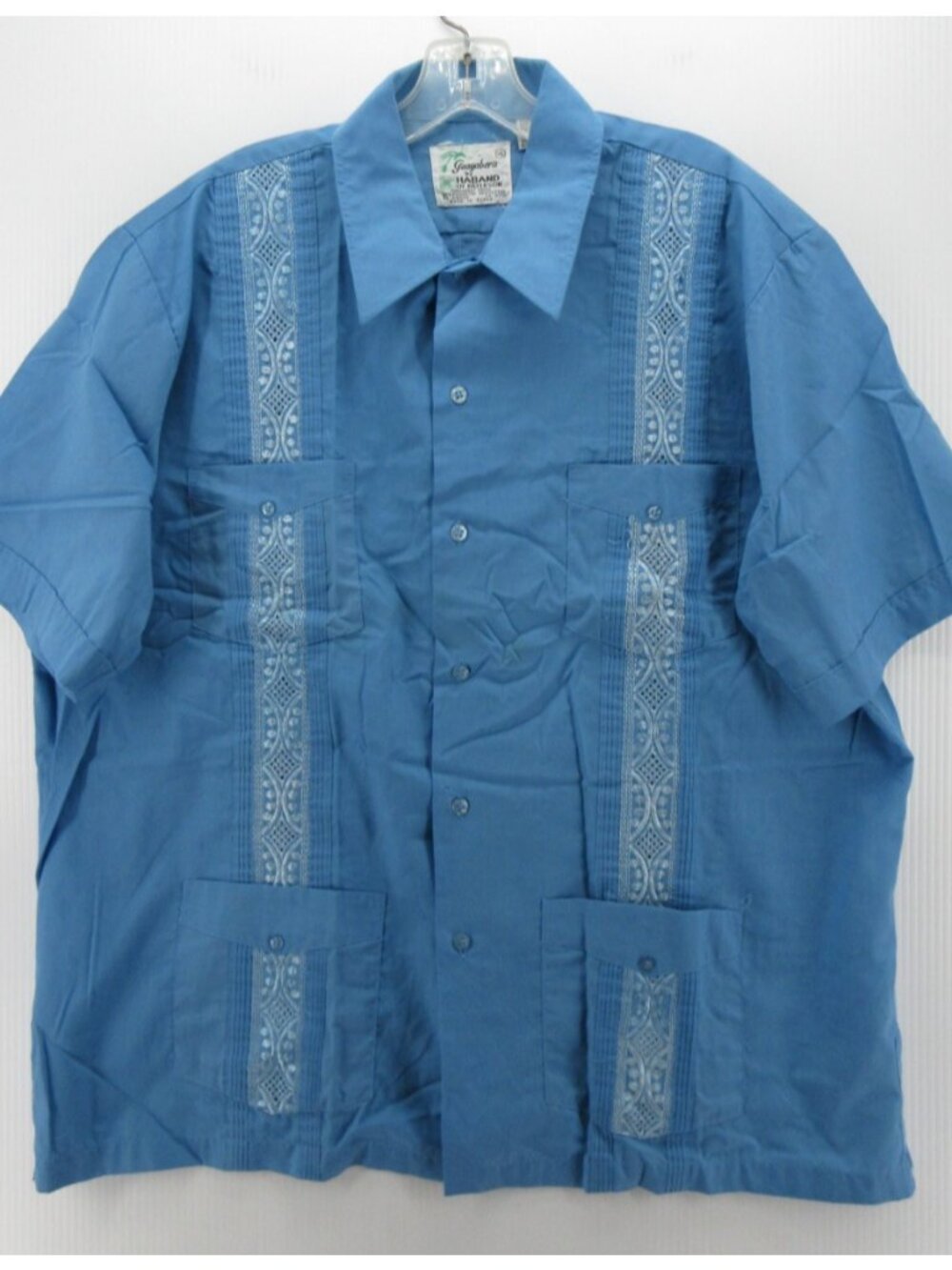 VINTAGE Haband Shirt XL Guayabera Cuban 70s 80s Embroidered Resortwear*